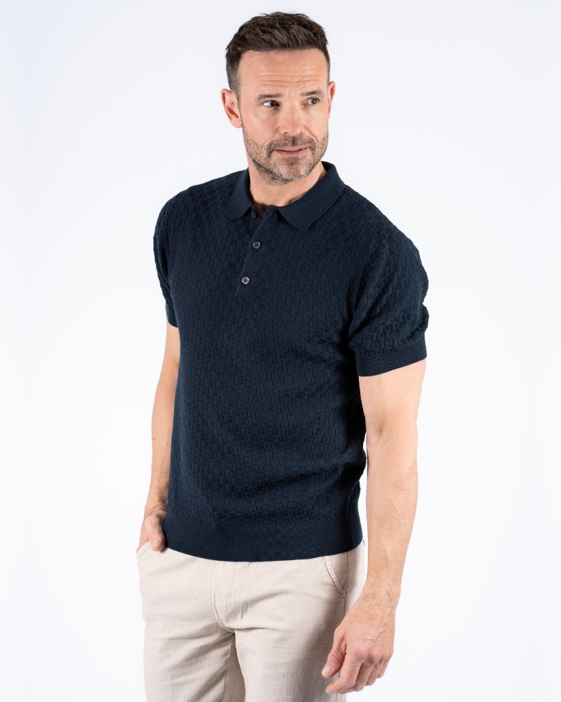 Pre End Charly Ternet Strik Polo Mørkeblå