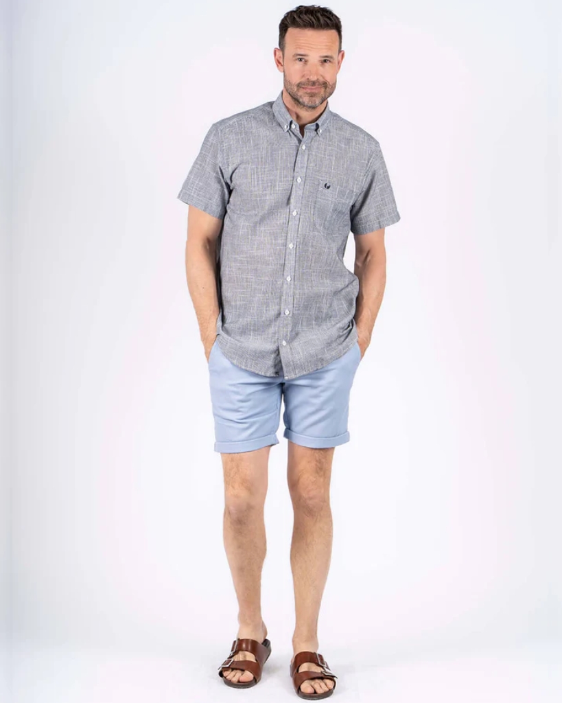 Pre End Edwin Kortærmet Skjorte Navy Plussize