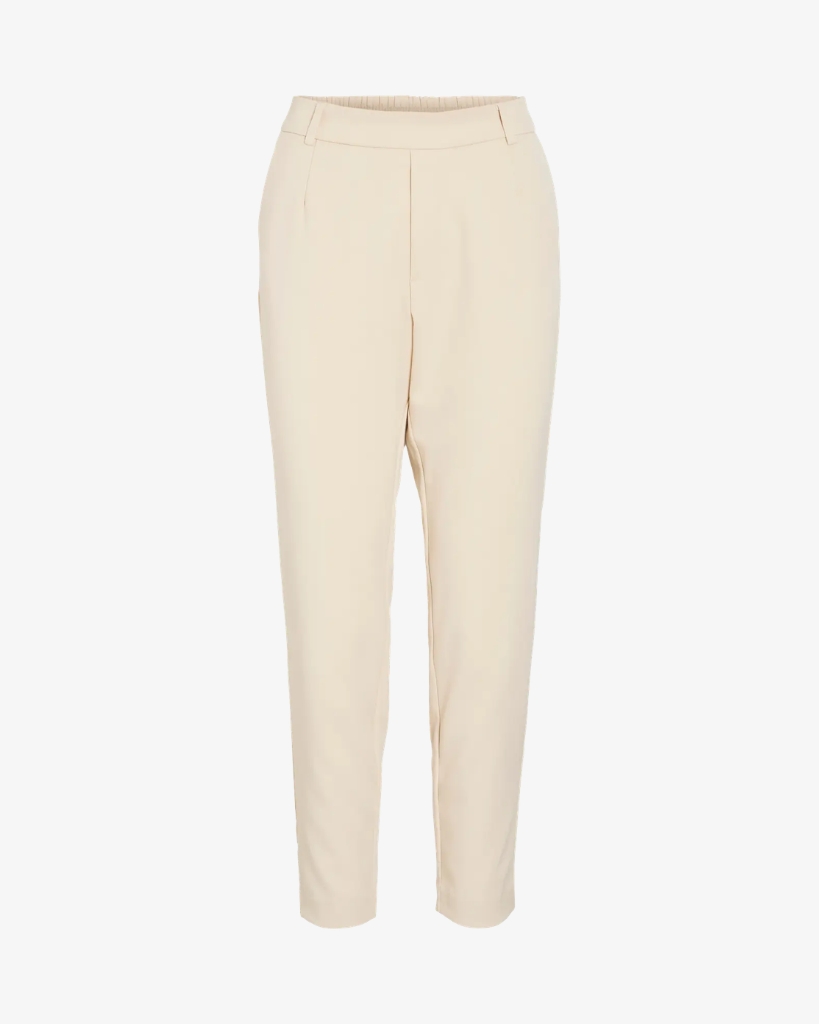Vila Vivarone Slim Bukser Offwhite