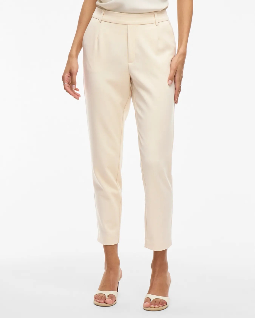 Vila Vivarone Slim Bukser Offwhite