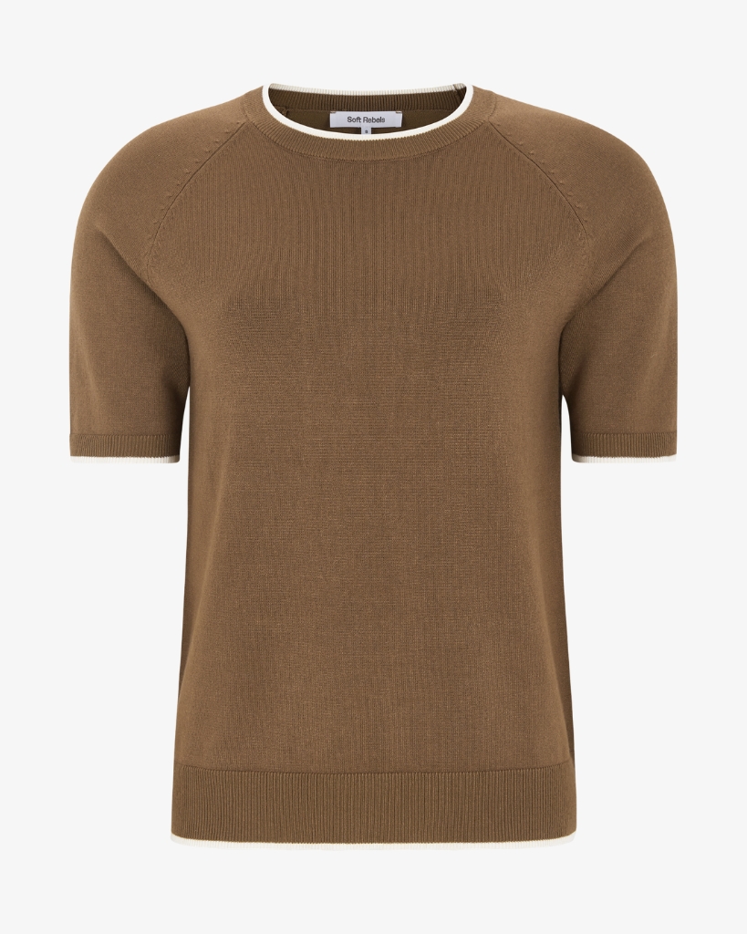Soft Rebels Marla Strik T-shirt Brun