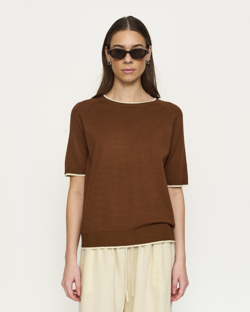 Soft Rebels Marla Strik T-shirt Brun