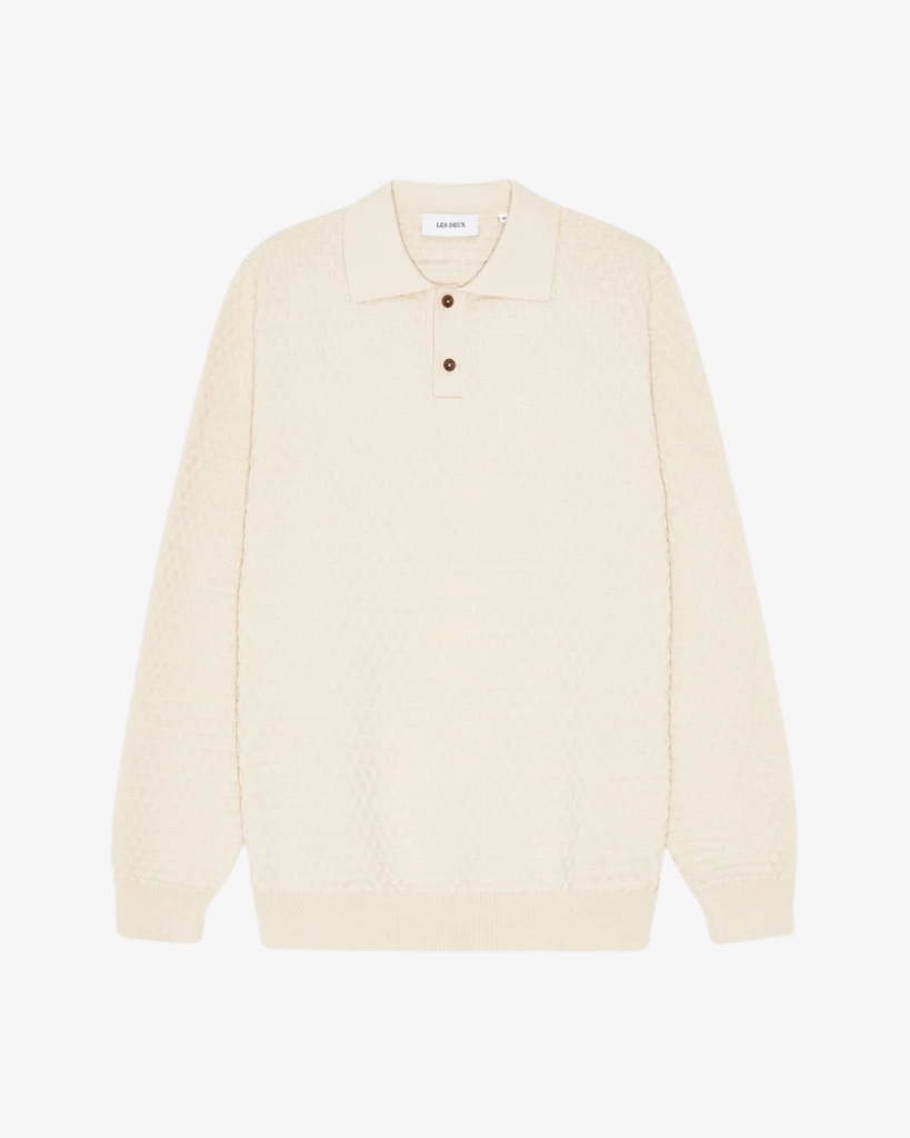 Les Deux Billy Weave Strikket Polo Sand