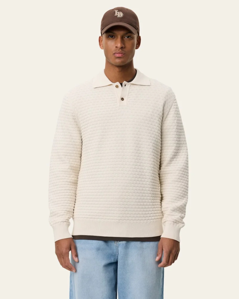Les Deux Billy Weave Strikket Polo Sand