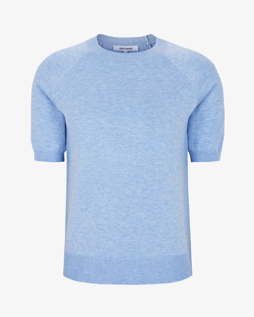 Soft Rebels Marla Strik Bluse Lyseblå