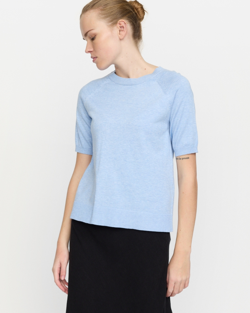 Soft Rebels Marla Strik Bluse Lyseblå