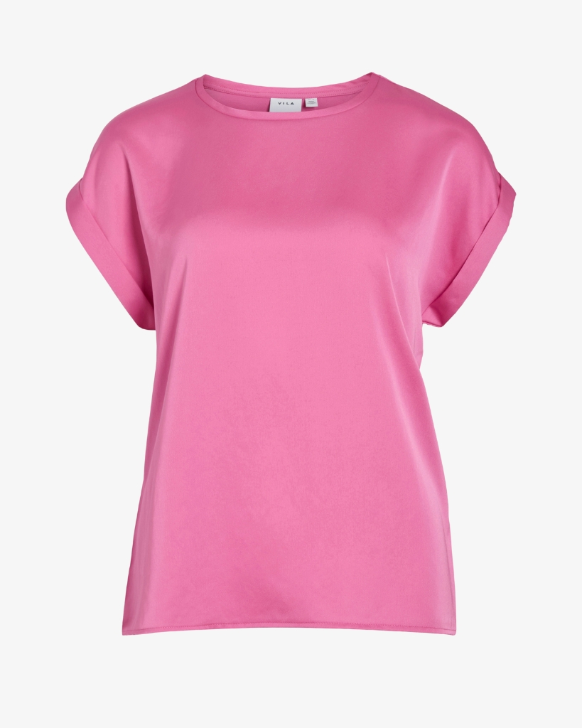Vila Vielette Satin Bluse Pink
