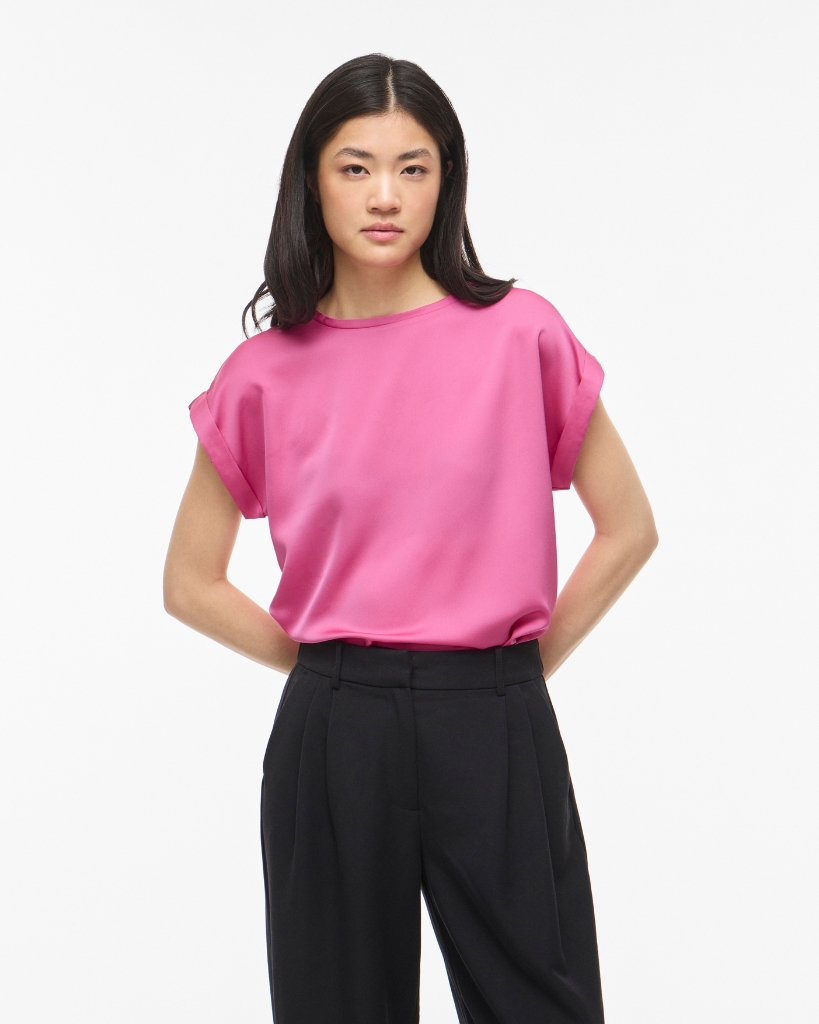 Vila Vielette Satin Bluse Pink