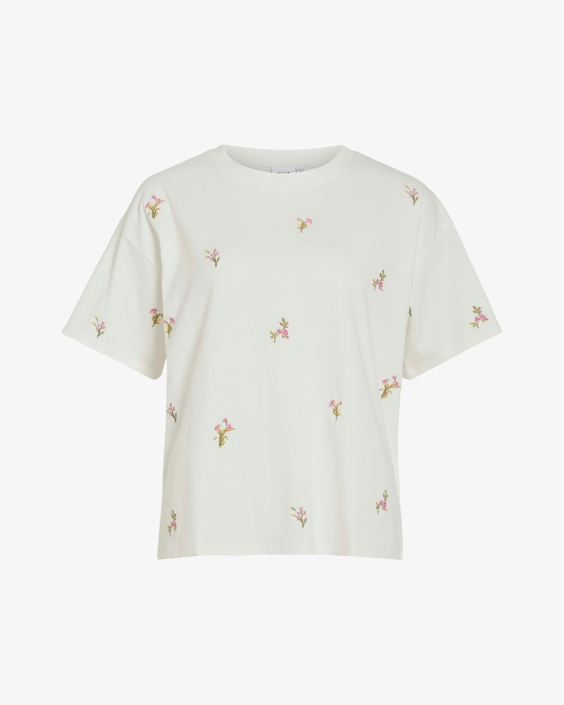 Vila Vimonie T-Shirt Hvid M. Blomster