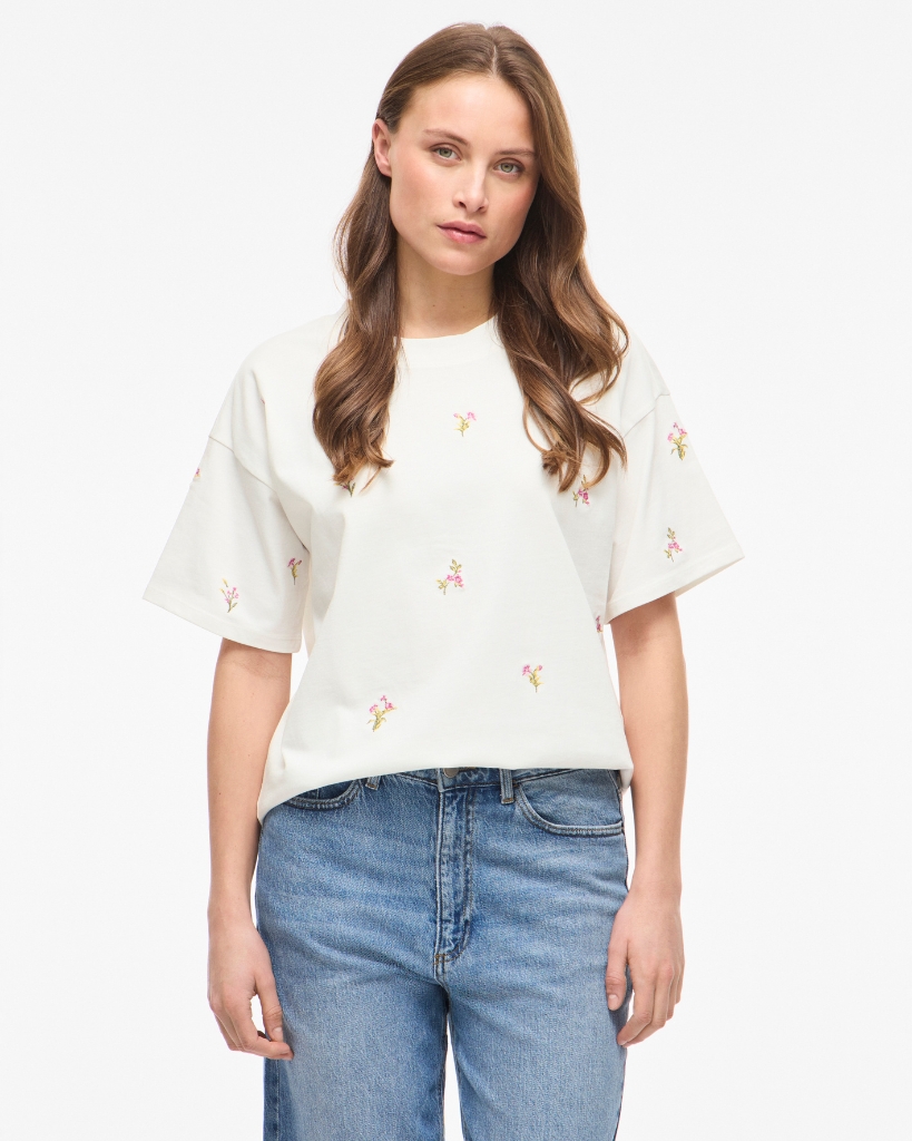 Vila Vimonie T-Shirt Hvid M. Blomster