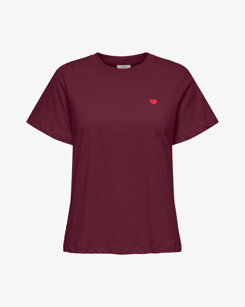 JDY Pisa Life Print T-shirt Bordeaux