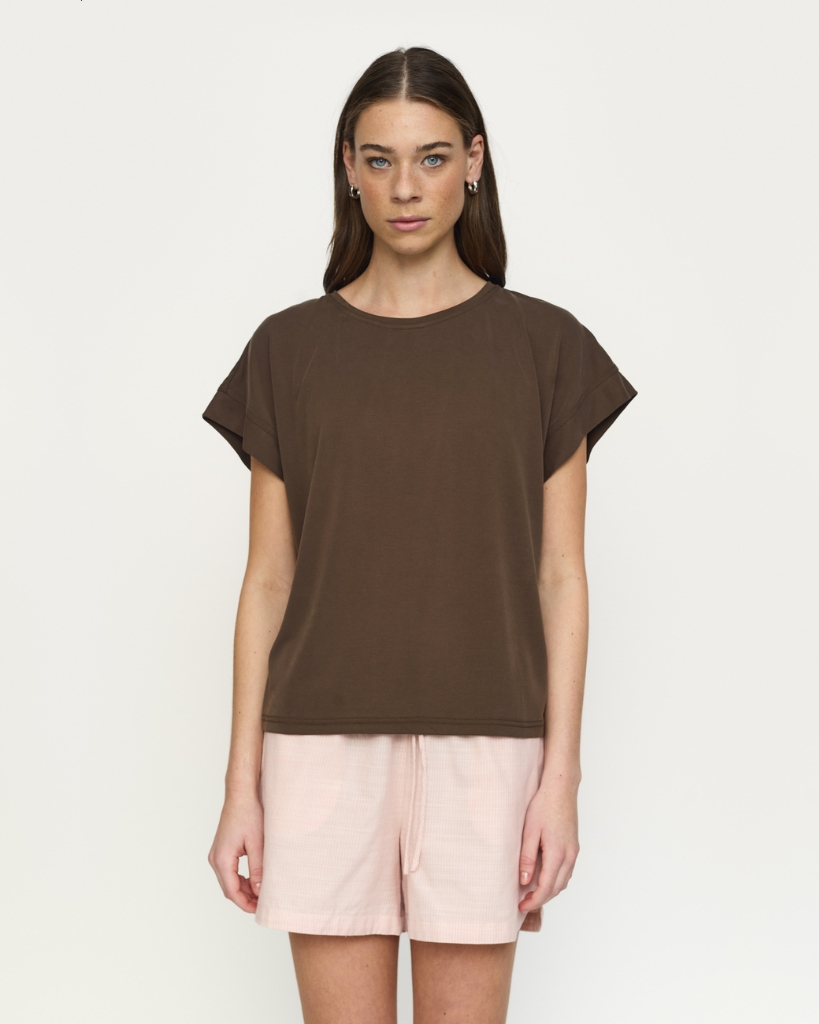 Soft Rebels Ella Boxy T-Shirt Brun