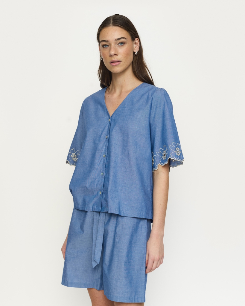 Soft Rebels Gada Skjortebluse Blå