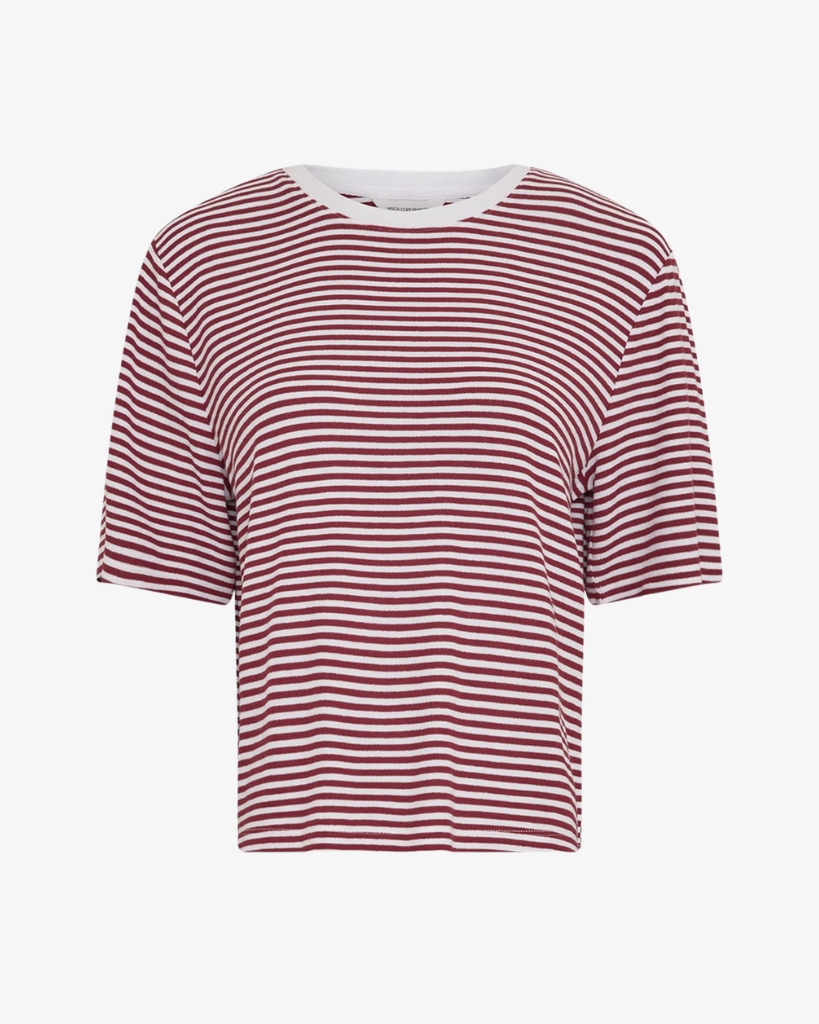 MSCH Jane T-shirt Rabarber/Hvid