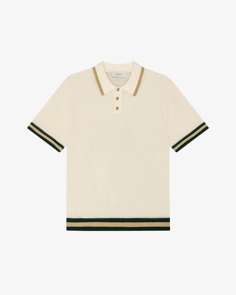 Les Deux Lace Strik Polo Off White
