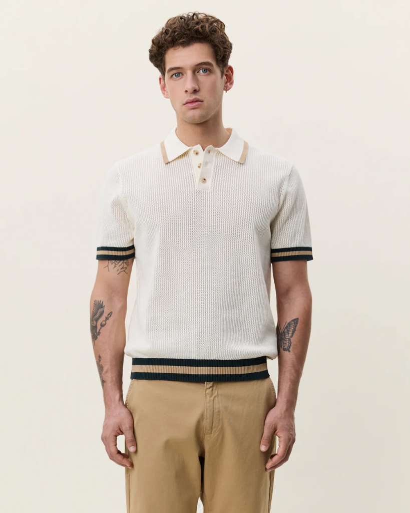 Les Deux Lace Strik Polo Off White