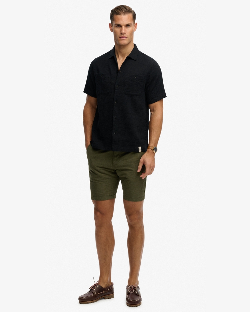 Superdry Kortærmet Skjorte Sort