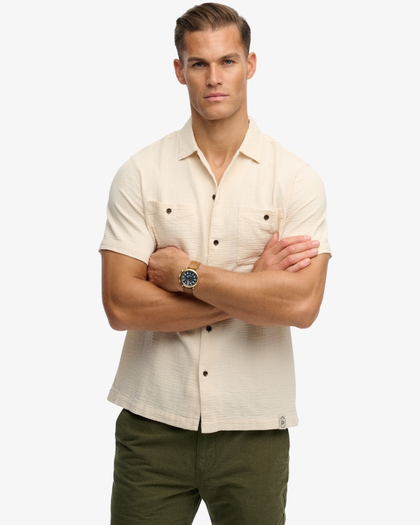 Superdry Kortærmet Skjorte Beige