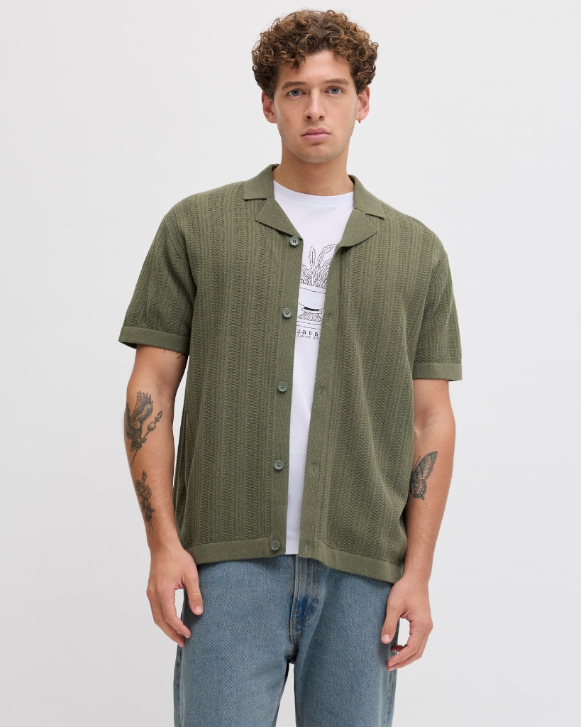 JJ Rebel Stance Strik Skjorte Grøn