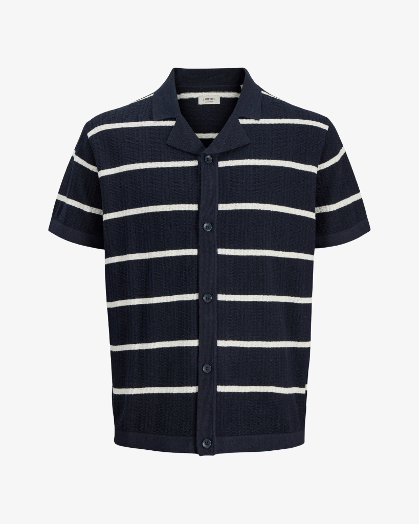JJ Rebel Stance Strik Skjorte Navy Stribet