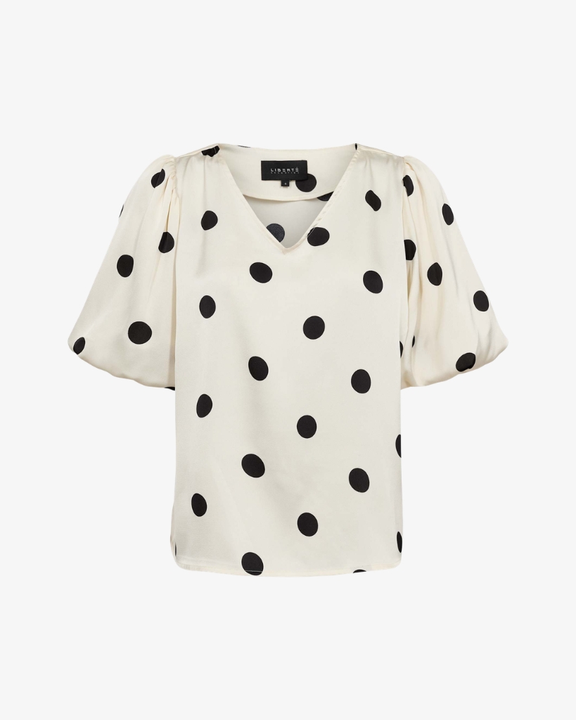 Liberte Dotti Bluse Creme/Sort