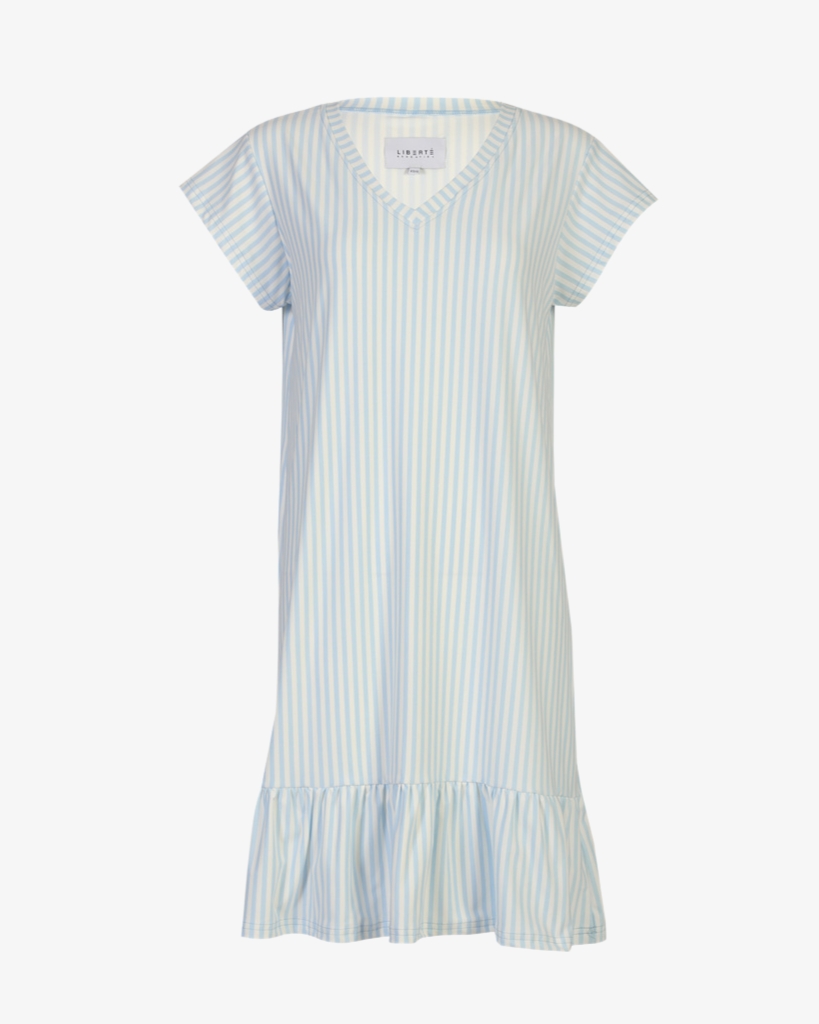 Liberte Alma Frill Kjole Lyseblå/Creme