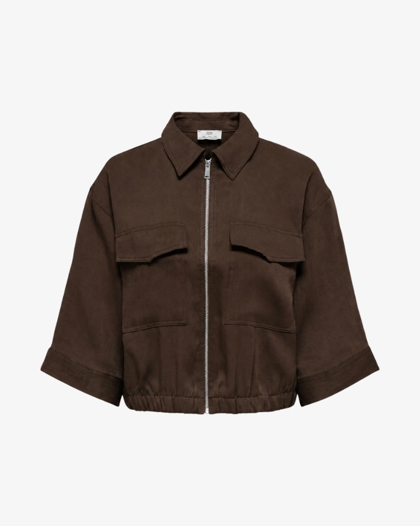 JDY Finn 3/4 Bomber Jakke Brun