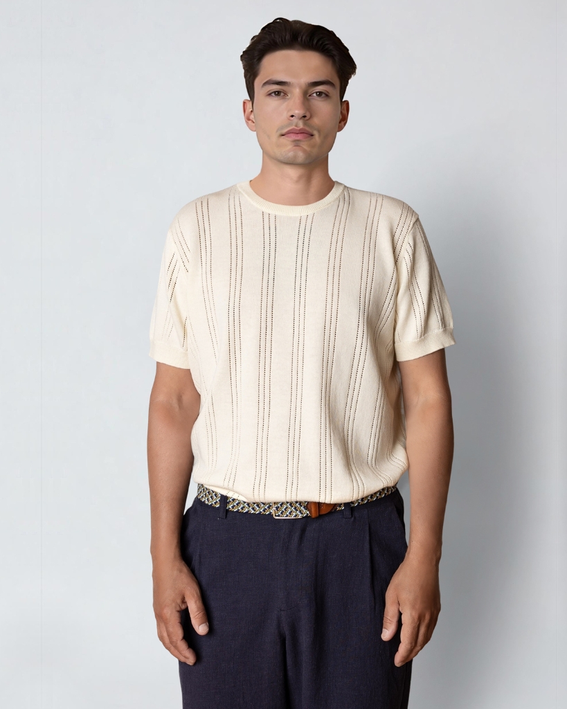 Clean Cut Robyn Strik T-Shirt Ecru