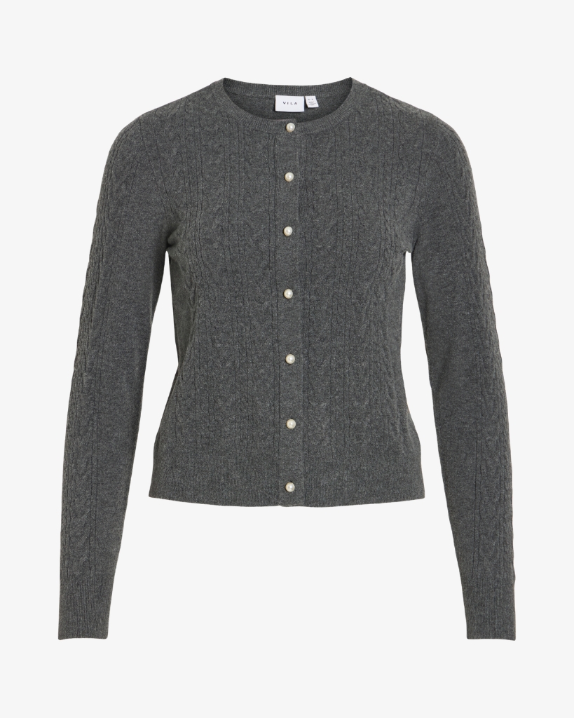 Vila Vikerry Cable Cardigan Grå