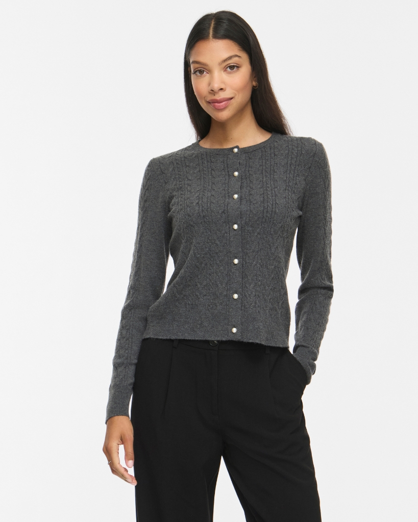 Vila Vikerry Cable Cardigan Grå