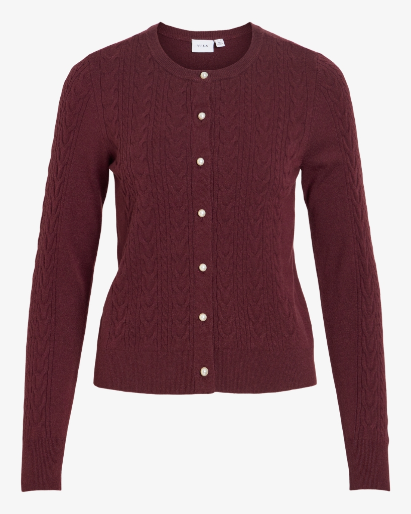 Vila Vikerry Cable Cardigan Bordeaux