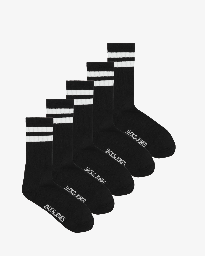 Jack and Jones Tennisstrømper 5 pak Sort