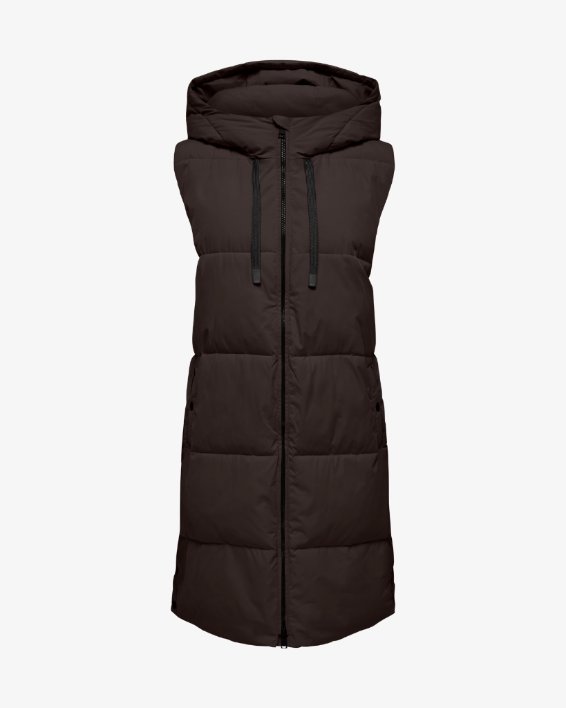 JDY Blair Vest med hætte Brun