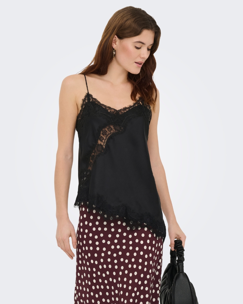 JDY Fifi Asym Lace Singlet Sort