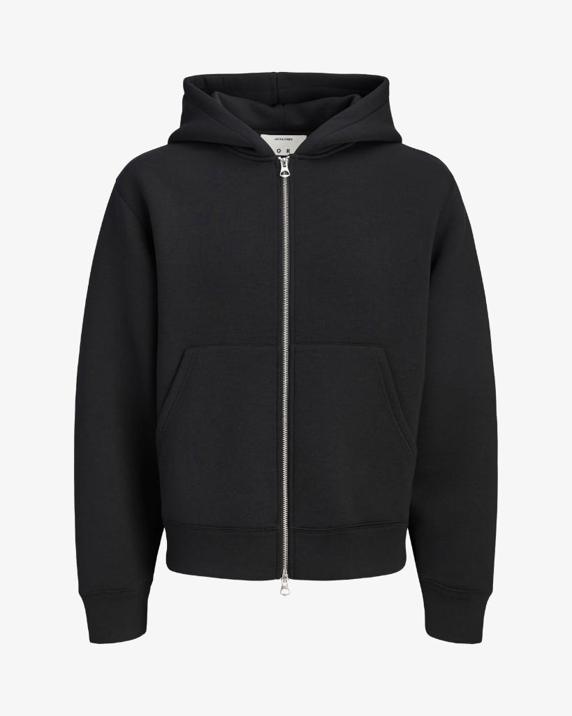 Jack Jones Scuba Zip Hoodie Sort