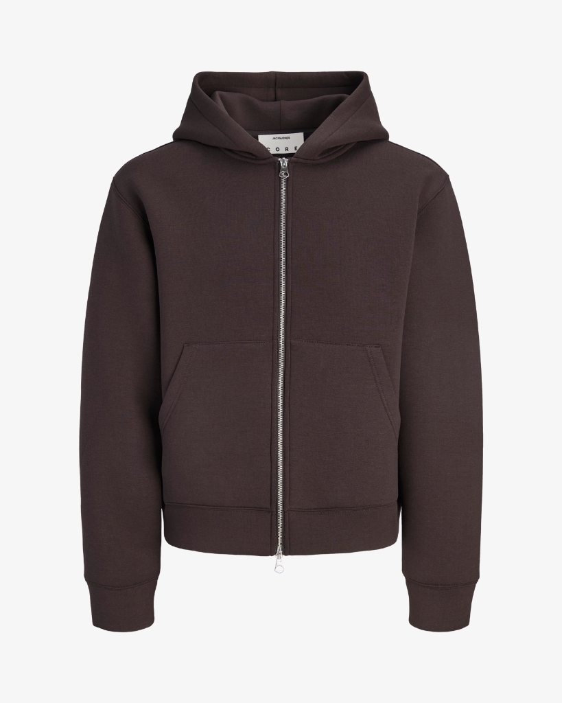Jack Jones Scuba Zip Hoodie Brun