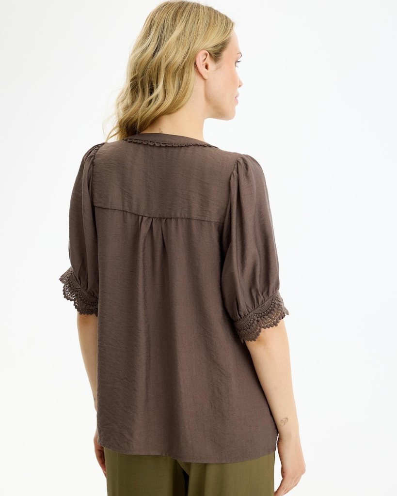 In Front Bianca Bluse Brun