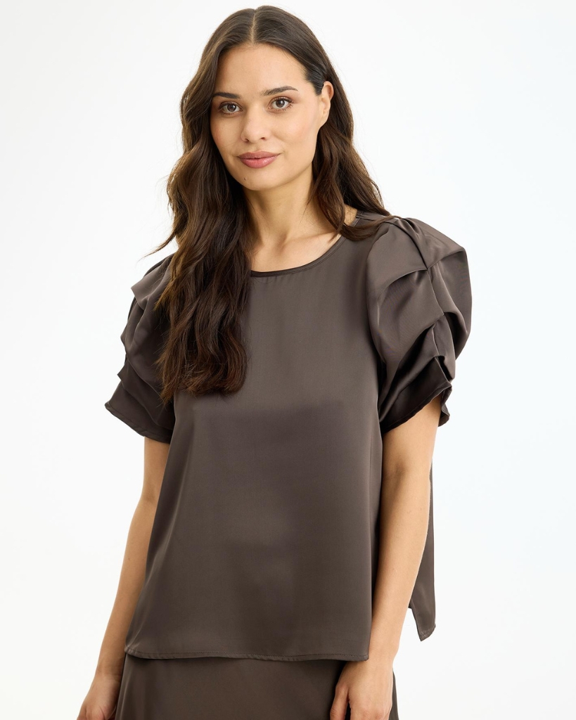 In Front Alexandra Bluse Brun