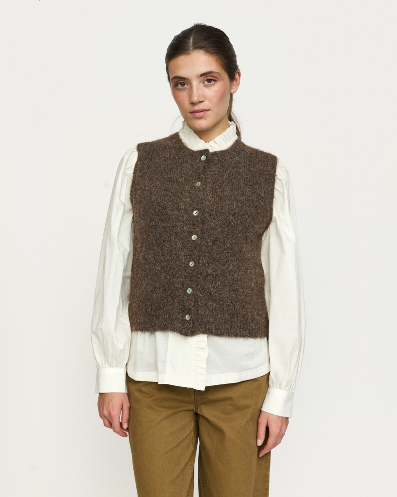 Soft Rebels Camilla Strik Vest Brun