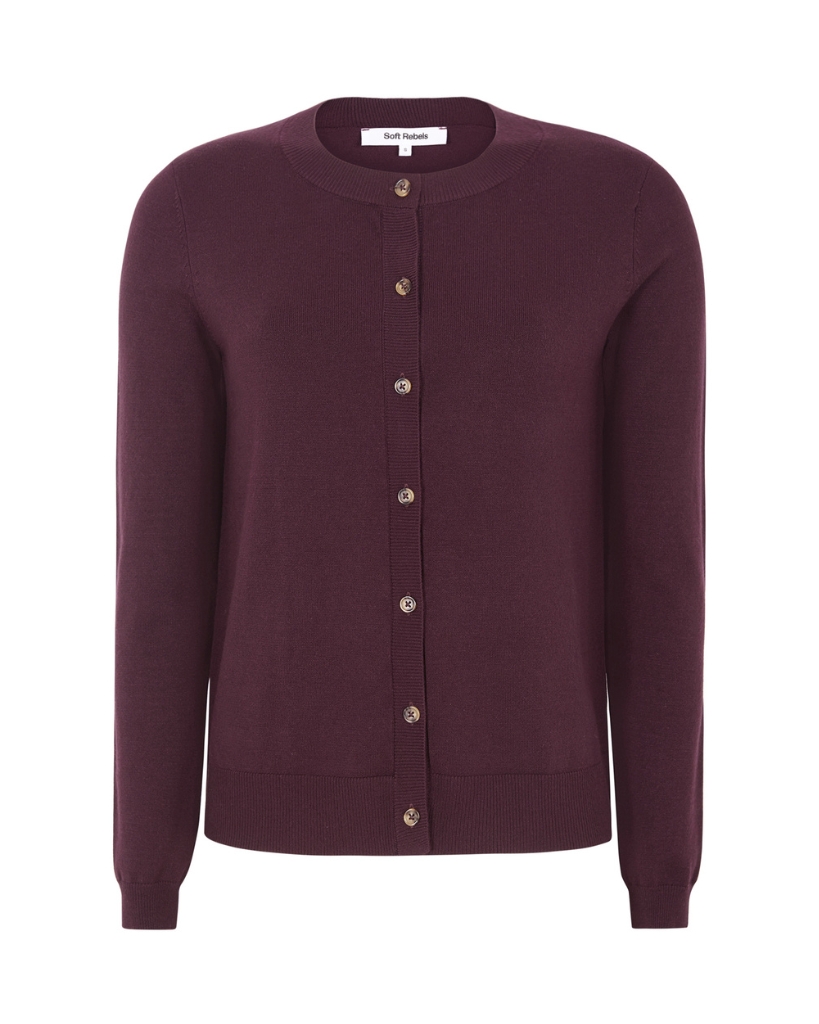Soft Rebels Marla Cardigan Vinrød