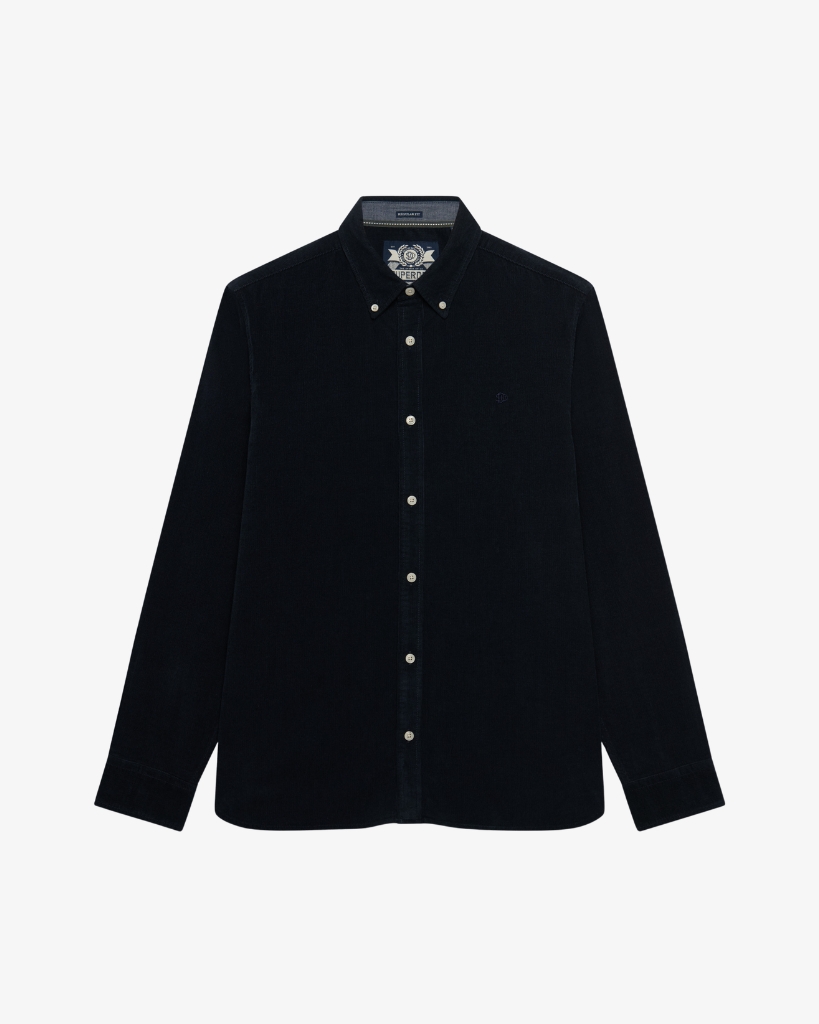 Superdry Needle Cord Skjorte Dark Navy