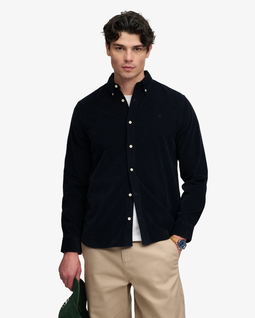 Superdry Needle Cord Skjorte Dark Navy