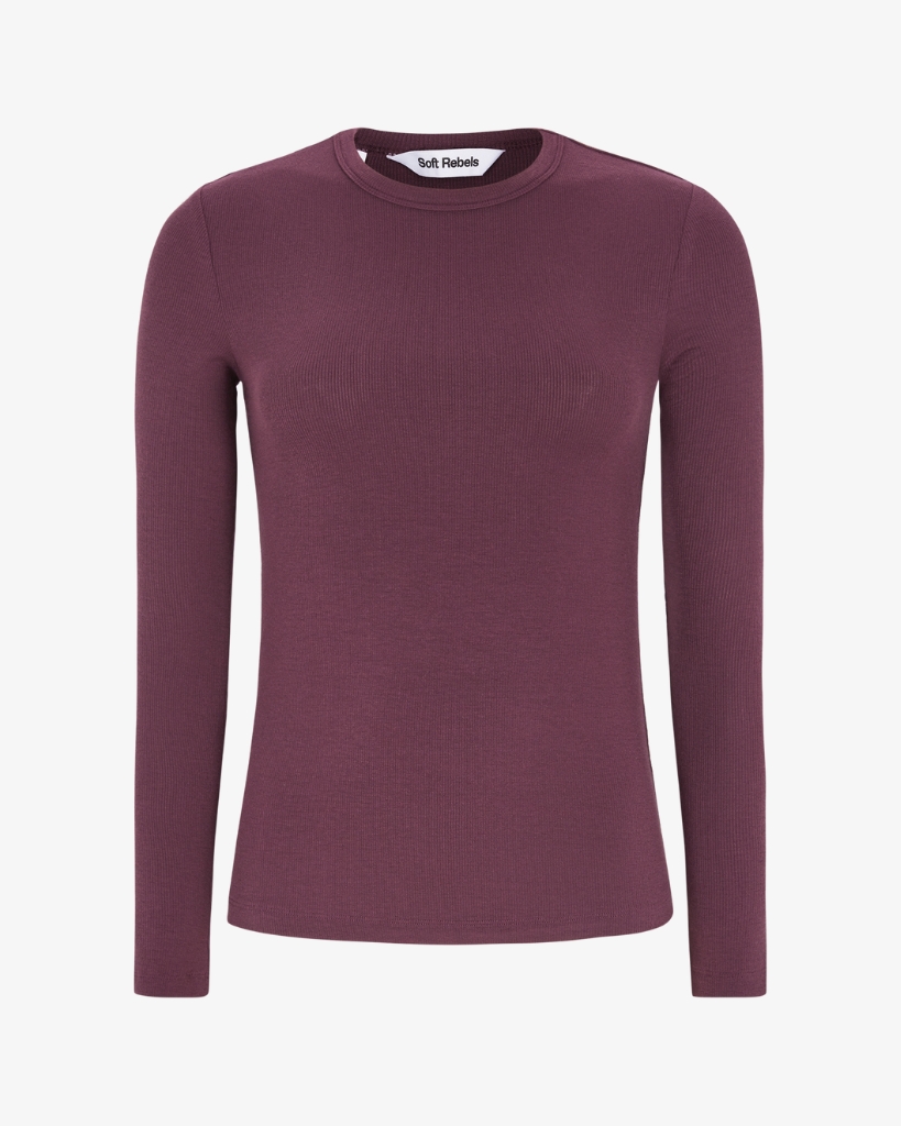 Soft Rebels Fenja T-shirt Vinrød