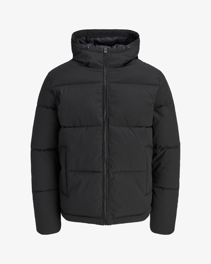 Jack Jones Galaxy Puffer Jakke Sort Plussize
