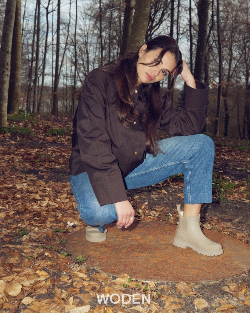 Woden Alison Gummistøvler Beige