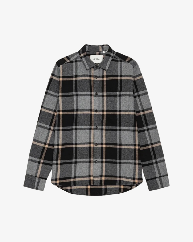 Les Deux Check Flannel Skjorte Grå