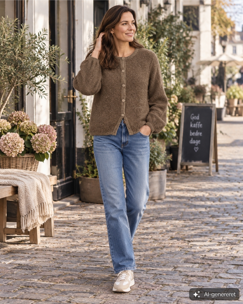 Vila Vipigga Strik Cardigan Brun
