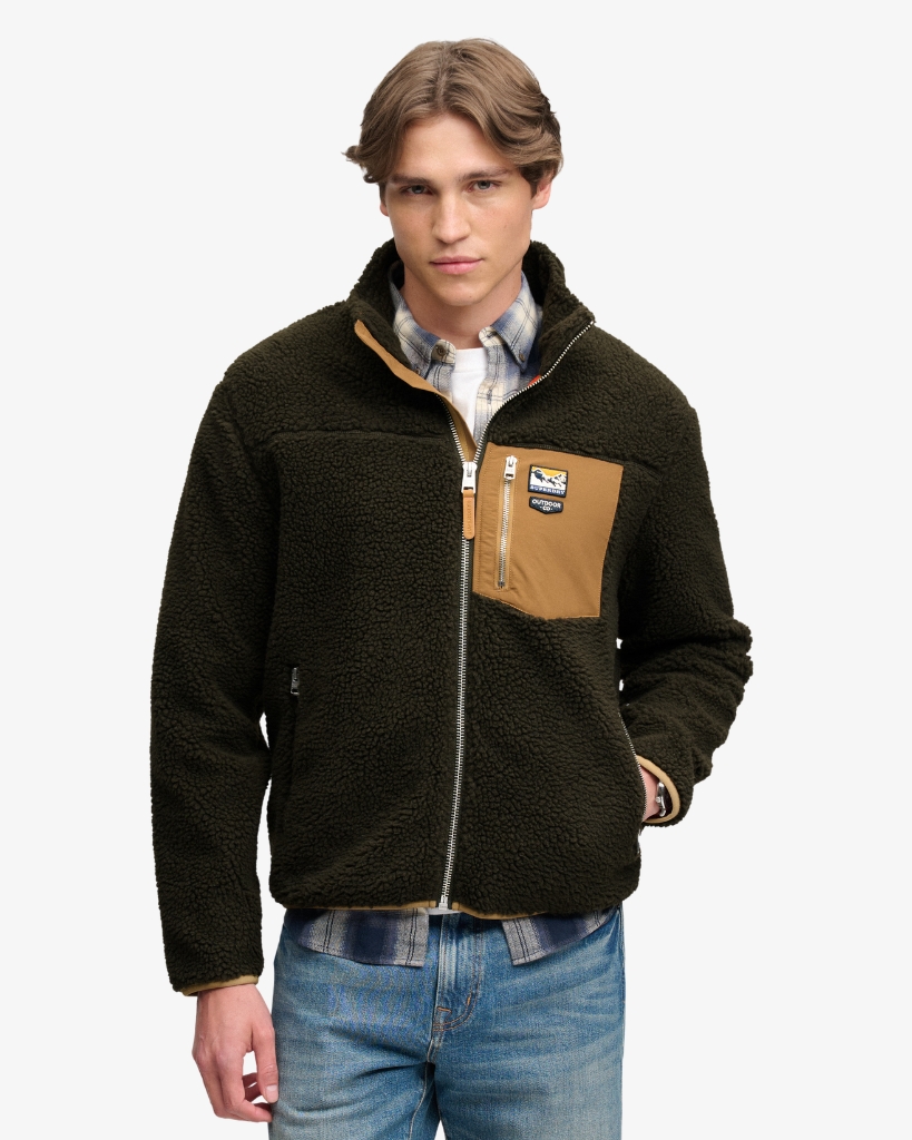Superdry Mountain Fleece Jakke Brun