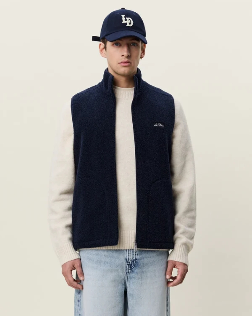 Les Deux Patch Teddy Vest Blå