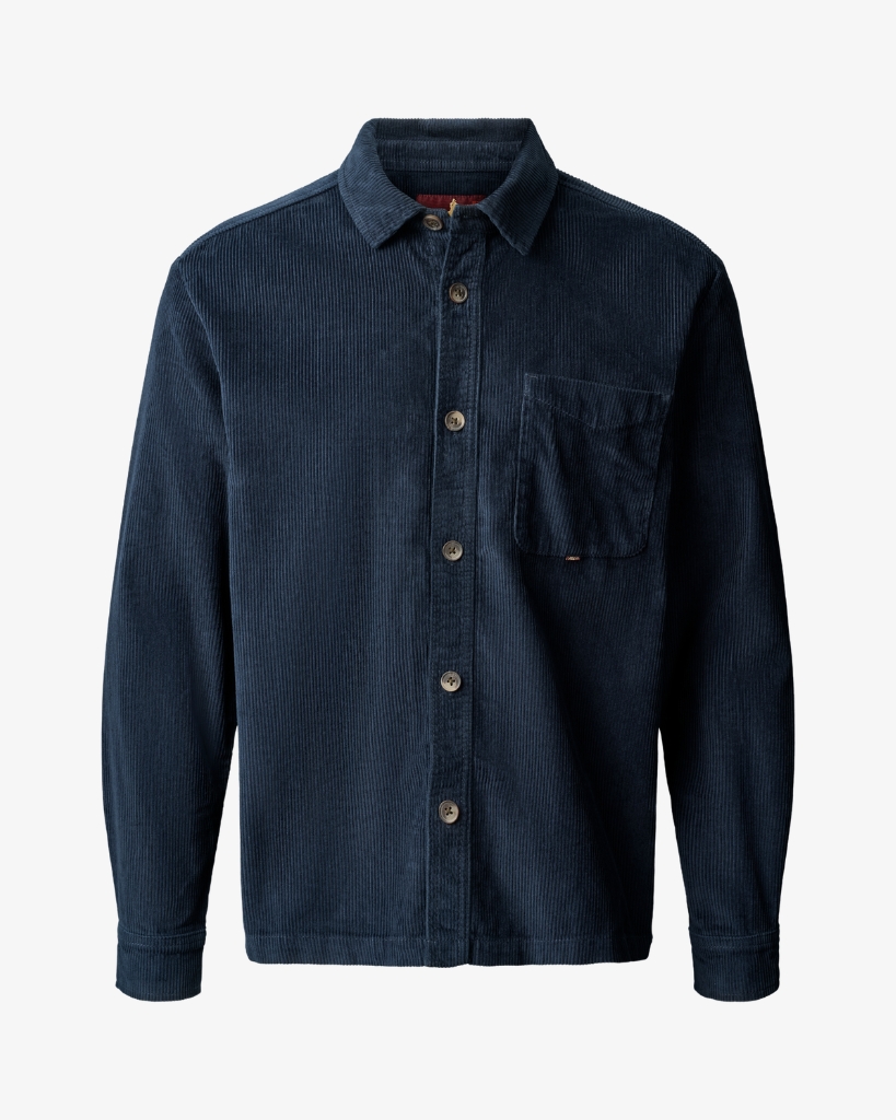 MCS Erik Corduroy Overshirt Mørkeblå